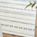 jinchan Moroccan Boho 8x10 Area Rugs for Living Room - Machine Washable Soft Throw Rug Bohemian Ripple Design Non-Slip Carpet for Bedroom Dining Room Home Office (8‘x10', Blue)