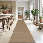 KOZYFLY Extra Long Runners for Hallways 2.6x18 ft Washable Kitchen Runner Non Slip Rubber Backed Hallway Rug Cotton Entryway Runner Rug Floor Carpet for Indoor Hall, Kitchen, Stair, Tan/Orange/Brown