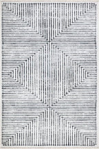Bloom Rugs Caria Washable Non-Slip 6x9 Rug - Ivory/Black Striped Area Rug for Living Room, Bedroom, Dining Room, and Kitchen - Exact Size: 6' x 9'