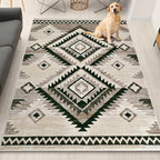 YHSF South West Native American Rug Ritz – Native Tribal American Indian Inspired Rug - Living Room, Bedroom, Hallway, Entryway & High-Traffic Area Rugs - Washable - Soft - Olive, 8 Feet x 10 Feet