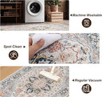 XWZO Entryway Area Rug 2x3ft — Soft Vintage Low Pile Non-Slip Door Floor Mat for Bedroom Bathroom Kitchen Laundry, Spill Resistant Washable Small Indoor Carpet for Doorway Entrance, Colorful