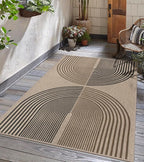 Easy Jute Rainbow Area Rug, 3x5 Indoor Outdoor Entryway Rug Washable Non-Slip Modern Boho Kitchen Rugs, Neutral Farmhouse Abstract Throw Carpet for Living Room Patio Kids Room