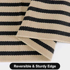 Black and Tan Striped Rugs 2.3'x3.6', Washable Front Door Rug Hand Woven Reversible Outdoor Welcome Mat, Foldable Layered Door Mats for Entryway Porch Decor Home Entrance