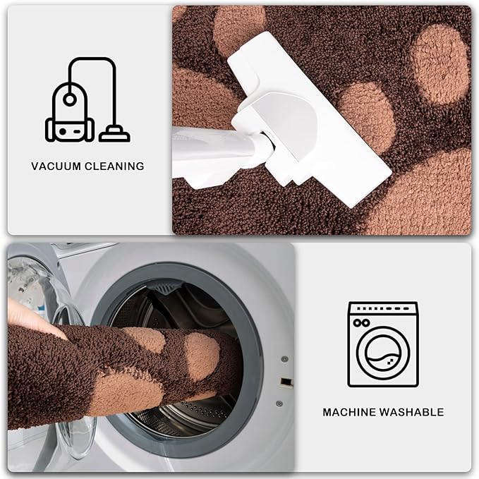 PURRUGS Dirt Trapping Door Mat 20" x 31.5", Non-Skid/Slip Machine Washable Microfiber Entryway Rug, Dog Doormat, Super Absorbent Welcome Mat for Muddy Wet Shoes and Paws, Brown