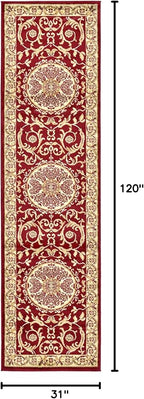 Unique Loom Versailles Collection Traditional Classic Medallion Floral Motif Area Rug (2' 7 x 10' 0 Runner, Burgundy/ Ivory)