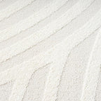 Abani Nomad Cream Tone-on-Tone Area Rug 6' x 9' for Living Room, Bedroom - Linear Curves Pattern - Durable & Easy to Clean