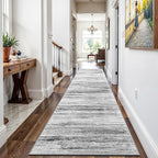 Washable Hallway Runner Rug for Home: Extra Long Runners for Entryway Living Room Dining Room - Stain and Water Resistant Rugs with Non-Slip Backing - Soft Low-Pile Carpet 2'6''x14' Grey