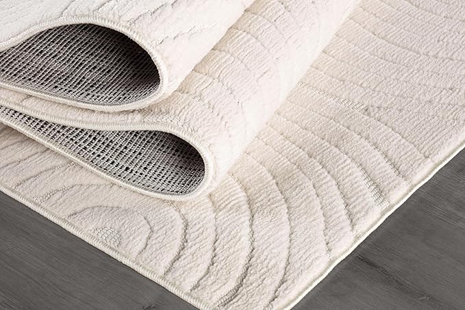 Beverly Rug Micro Loop Area Rug Light Gray 8x10 Geometric Modern Luxury Circular Durable Soft Indoor Rugs for Living Dining Room Office Stain Resistant Non Shedding Casual Indoor Carpet 8 x 10