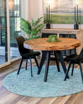 Unique Loom Davos Shag Collection Area Rug - Solid (7' 10" Round, Aqua)