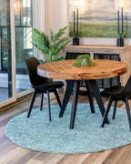 Unique Loom Davos Shag Collection Area Rug - Solid (10' Round, Aqua)