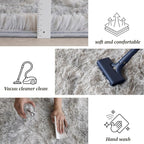 8x10 Area Rugs for Living Room Bedroom, Soft Fluffy Shaggy Bedside Rug, Indoor Floor Carpet for Kids Playroom, Dorms, Nursery Rooms, Home Decor (Tie-Dyed Light Grey 8'x10')