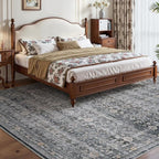 MontVoo-Vintage Area Rug 6X9 Grey Rugs for Living Room-Soft Distressed Printed Rugs for Bedroom-Non Slip Carpet-Machine Washable Rug for Dining Room Living Room Bedside Office