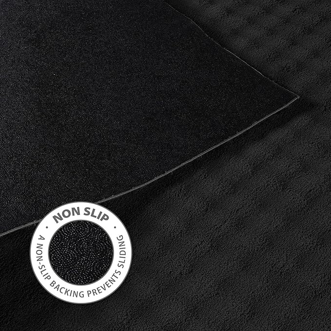 CAMILSON Modern Black Non Slip Rug 5x7 Ultra Soft High Pile Area Rugs Non Skid Rubber Backing Durable & Easy to Clean Carpet for Living Room Bedroom Kids Room Indoor Use (5 x 7 Black)