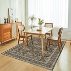 WITSHOCK Living Room Area Rugs 5x7: Soft Non-Slip Backing Washable Rugs Vintage Large Carpet for Bedroom Office Dining Room Kitchen Stain Resistant Home Decor Rug, Dark Brown