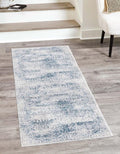 Unique Loom Finsbury Collection Area Rug - Sarah (2' x 6' 1" Runner, Blue/ Ivory)