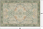 Sage Green Boho Bathroom Rugs - 2x3 Washable Non-Slip Soft Low Pile Area Rug for Entryway, Kitchen, and Decorative Door Mats - Vintage Farmhouse Design with Bird & Botanical Pattern Boho Décor