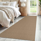 IOHOUZE Washable Runner Rug 2.6x8 Non Slip Rubber Backed Wide Hallway Runner Entryway Runner Indoor, Kitchen Rugs Woven Cotton Floor Carpet for Hall Bedroom, Orange/Tan/Brown