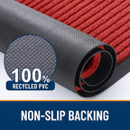 OLANLY Front Door Mat Indoor Outdoor Entrance, Waterproof Heavy Duty Doormat, Fade Resistant, Low Profile, Easy Clean Patio Porch Welcome Floor Mats for Entry, 47x23, Red