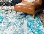 Unique Loom Positano Collection Coastal Modern Fish Light Blue Area Rug (5' x 8')