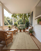 DEXI Area Rug Natural Fiber 6x9, Braided Woven Seagrass Rugs No Shed, Large Soft Neutral Rustic Carpet Mat for Indoor Entryway Outdoor Patio Dining Living Room Bedroom Farmhouse, Natural