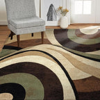 Home Dynamix Tribeca Slade Contemporary Abstract Area Rug, Brown/Green, 39"x55"