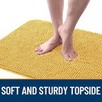 OLANLY Dog Door Mat for Muddy Paws 59x35, Absorbs Moisture and Dirt, Absorbent Non-Slip Washable Doormat, Quick Dry Chenille Mud Mat for Dogs, Entry Indoor Entryway Carpet for Inside Floor, Yellow