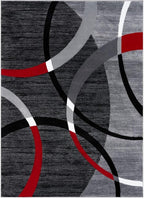 Persian-Rugs Luxe Weavers Victoria Collection 3895 Gray 7 ft x 10 ft Modern Abstract Geometric Stain Resistant Area Rug