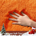Ophanie Orange Rugs for Living Room Bedroom, 5x8 Fluffy Fuzzy Furry Carpet, Plush Soft Shaggy Bedside Indoor Floor Area Rug for Kids Girls Boys Baby Teen Dorm Nursery Home Decor Aesthetic
