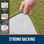 OLANLY Bathroom Rugs 30x20, Extra Soft Absorbent Chenille Bath Rugs, Rubber Backing Quick Dry, Machine Washable Bath Mats for Bathroom Floor, Tub and Shower, Home Decor Accessories, Willow Green