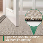 LUMI Ultra Thin Indoor Door Mat for Entrance 48"x72", Non Slip Entryway Mat, Low Profile Doormat, Unique Herringbone Design Carpet for Inside, Patio, Porch, Beige