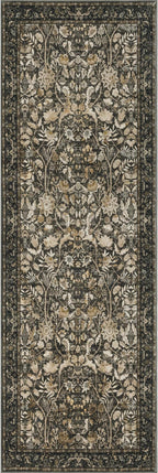 Washable Runner Rug 2x6: Vintage Boho Floral Carpet Runners for Hallway Entryway Non-Slip - Soft Botanical Low Pile Thin Mat for Kitchen Bathroom Bedroom Laundry Floor Decor - Dark Brown
