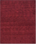Rugsotic Carpets Hand Knotted Gabbeh Wool 5'x8' Area Rug Solid Dark Red L00111