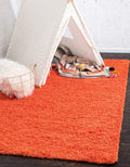 Unique Loom Solid Shag Collection Area Rug (8' x 11' Rectangle, Tiger Orange)