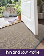 DEXI Ultra Thin Entryway Indoor Door Mat 36x56, Non Slip Rubber Backing Inside Entry Mat, Low Profile Easy Clean Dirt Trapper Doormat for Inside Entrance Patio, Grey