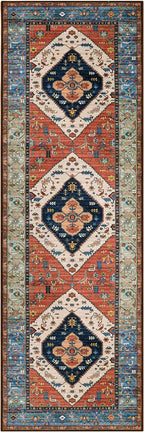 Lahome Boho Kitchen 2x7 Runner Rug - Non-Slip Washable Hallway Runner, Oriental Distressed Non-Shedding Rugs Carpet for Entryway Bedroom Laundry Room