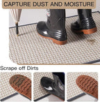 Door Mat 17"x30",Door Mat Indoor Entrance Dirt Resistant and Absorbent Non-Slip Rubber Backing Front Door Mats Washable Low-Profile Indoor Mats for Entryway, Inside Entrance Easy Clean Gray
