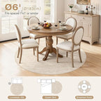 6ft Round Rug Living Room: Washable Large Vintage Neutral Area Rug Non-Slip Soft Stain Resistant Indoor Carpet for Bedroom Nursery Dining Room Under Table Bed Home House Office Playroom - Beige