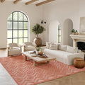 Nourison Home Versatile Coral Orange 7' x 10' Area Rug - Easy Clean, Non Shedding, Bed Room, Living Room, Dining Room, Kitchen (7' x 10')
