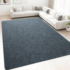 HQAYW 4x6 Area Rugs for Living Room Bedroom, Modern Thickened Memory Foam Soft Rug, Indoor Low Pile Minimalist Washable Non Slip Carpets for Kids Girls Boys Nursery Dorm Home Decor, Navy Blue