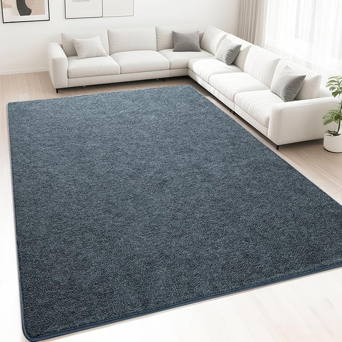 HQAYW 6x9 Large Area Rugs for Living Room Bedroom, Modern Thickened Memory Foam Soft Rug, Low Pile Minimalist Washable Non Slip Carpets for Kids Girls Boys Nursery Dorm Home Decor, Navy Blue