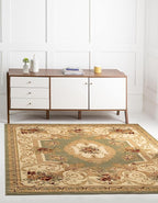 Rugs.com Chateau Collection Rug – 8' x 11' Cream Medium Rug Perfect for Living Rooms, Kitchens, Entryways