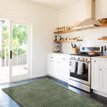 Revival Rugs Soloba 3'11"x6'1" Machine Washable Area Rug for Kitchen Bedroom - 100% Recycled Oeko-TEX Certified, Medium Pile, Green