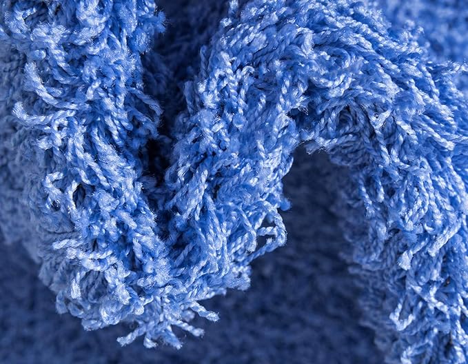 Unique Loom Solid Shag Collection Area Rug (8' Round, Periwinkle Blue)