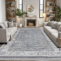 LUMI Washable Area Rug for Living Room, 8x10 Ultra Soft Traditional Vintage Rugs Non Slip with Rubber Backing, Low Profile, High Traffic, Stain Resistant Carpets, Ideal for Bedroom, Dining Room