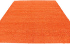 Unique Loom Solid Shag Collection Area Rug (8' Square, Tiger Orange)