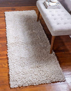 Unique Loom Davos Shag Collection Area Rug - Solid (2' 2" x 6' 9" Runner, Linen)