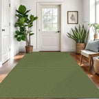 Braided Area Rug 5x7 Ft Washable Rugs for Living Room Non Slip Bedroom Rugs Boho Dining Room Rug Cotton Living Room Woven Floor Carpet for Nursery Playroom, Green