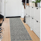 RUGSREAL 2x6 Runner Rug Washable Kitchen Runner Rug Modern Abstract Runner Mat for Hallway Contemporary Solid Rug Non-Slip Foldable Aesthetic Accent Floor Carpet for Living Room Bedroom, Grey
