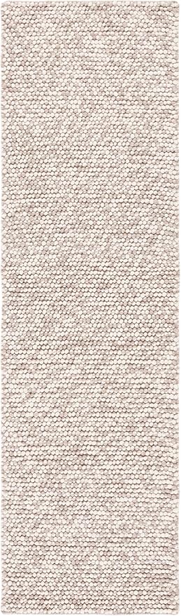 SAFAVIEH Natura Collection Runner Rug - 2' x 12', Beige, Handmade Wool Blend, Textured Design, Ideal for Hallway, Bedroom, Foyer (NAT620B)