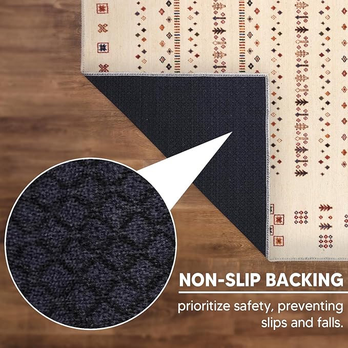 Keen Home Design 2x7 Rug - Machine Washable Runner Rug with Non-Slip Backing, Ideal for Hallway, Entryway, Kitchen, Laundry Room - Vintage, Easy Clean, Durable, Low Pile - (2'6" x 7')